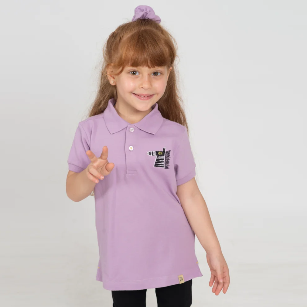 Beetle Beez - Purple Zebra Short-Sleeve embroidered Polo T-Shirt