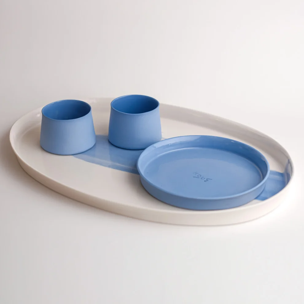 Houb Atelier - Blue Wave Megaladon Plate - Tray