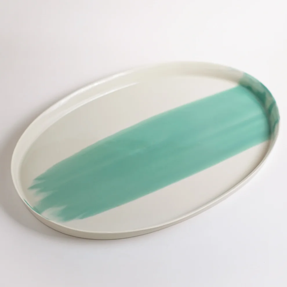 Houb Atelier - Green Wave Megaladon Plate - Tray