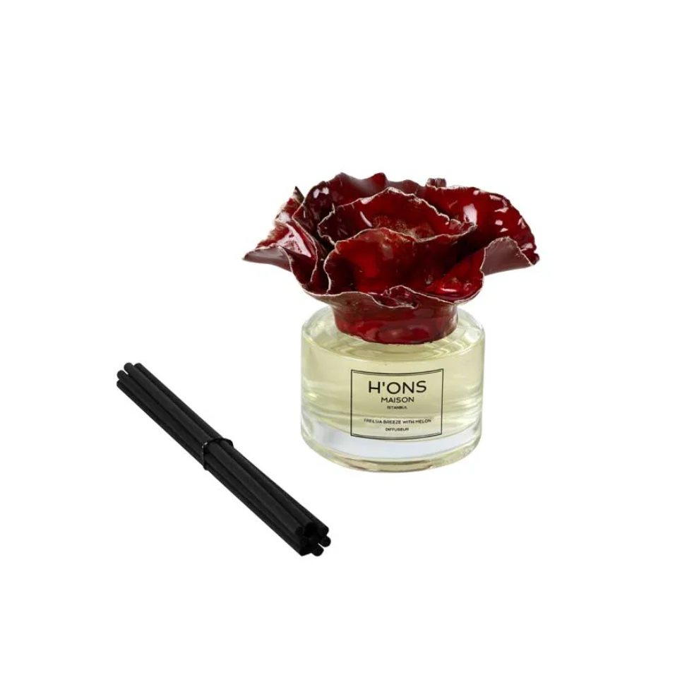 H'ons Maison - Bright Red Kapak İle Freesia Breeze With Melon Oda Kokusu Seti