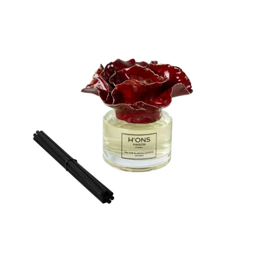 H'ons Maison - Tea Time In Lemon Gardens Diffuser Set With Bright Red Top