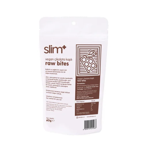 Slim+ - 5'li Vegan Çikolata Raw Bites Paketi
