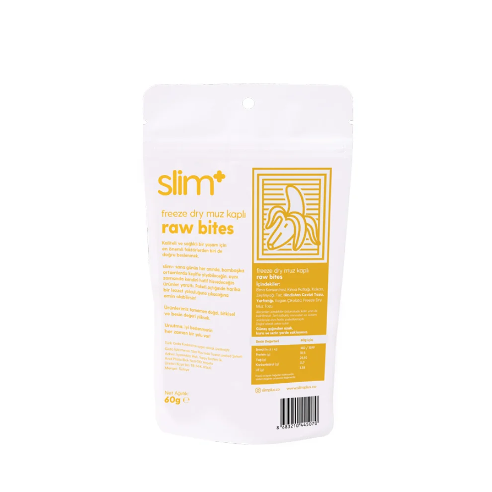 Slim+ - 10'lu Freeze Dry Muz Raw Bites Paketi