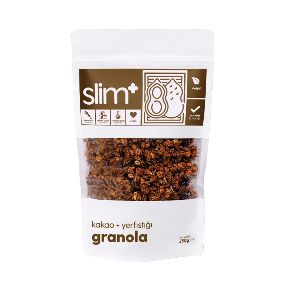 Slim+ - 10'lu 100g Kakao Yerfıstıgı Granola Paketi
