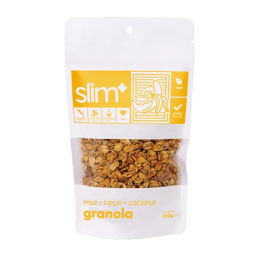 Slim+ - 10'lu 100g Muz Tarçın Coconut Granola Paketi