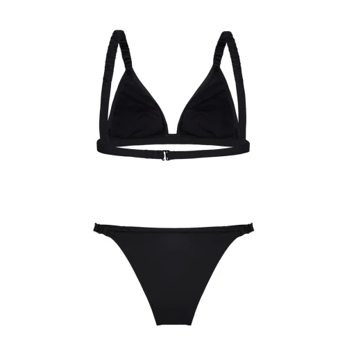 Heliophilia - Ruched Bikini Bottom-Just Black