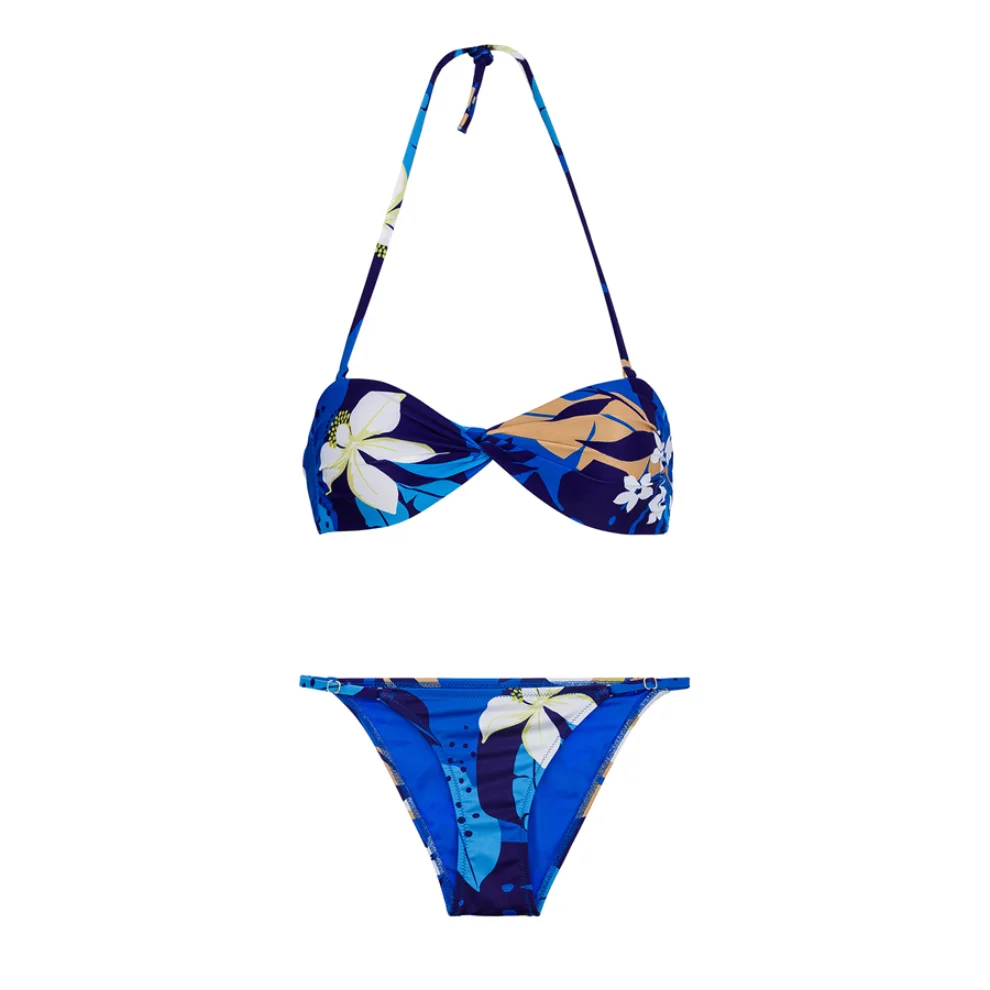Heliophilia - Twist Bikini Top-Tropical Blue