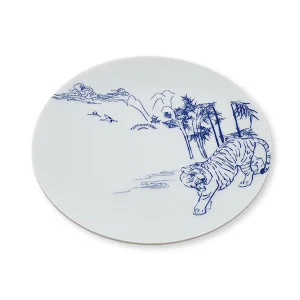 Japanese Figures Patterned Porcelain Bread/Cookie  Plate