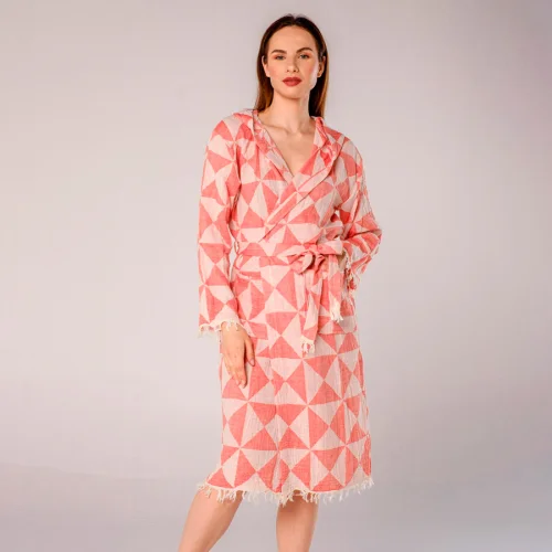 Miespiga - Pyramid Patterned Women's Peshtemal Bathrobe