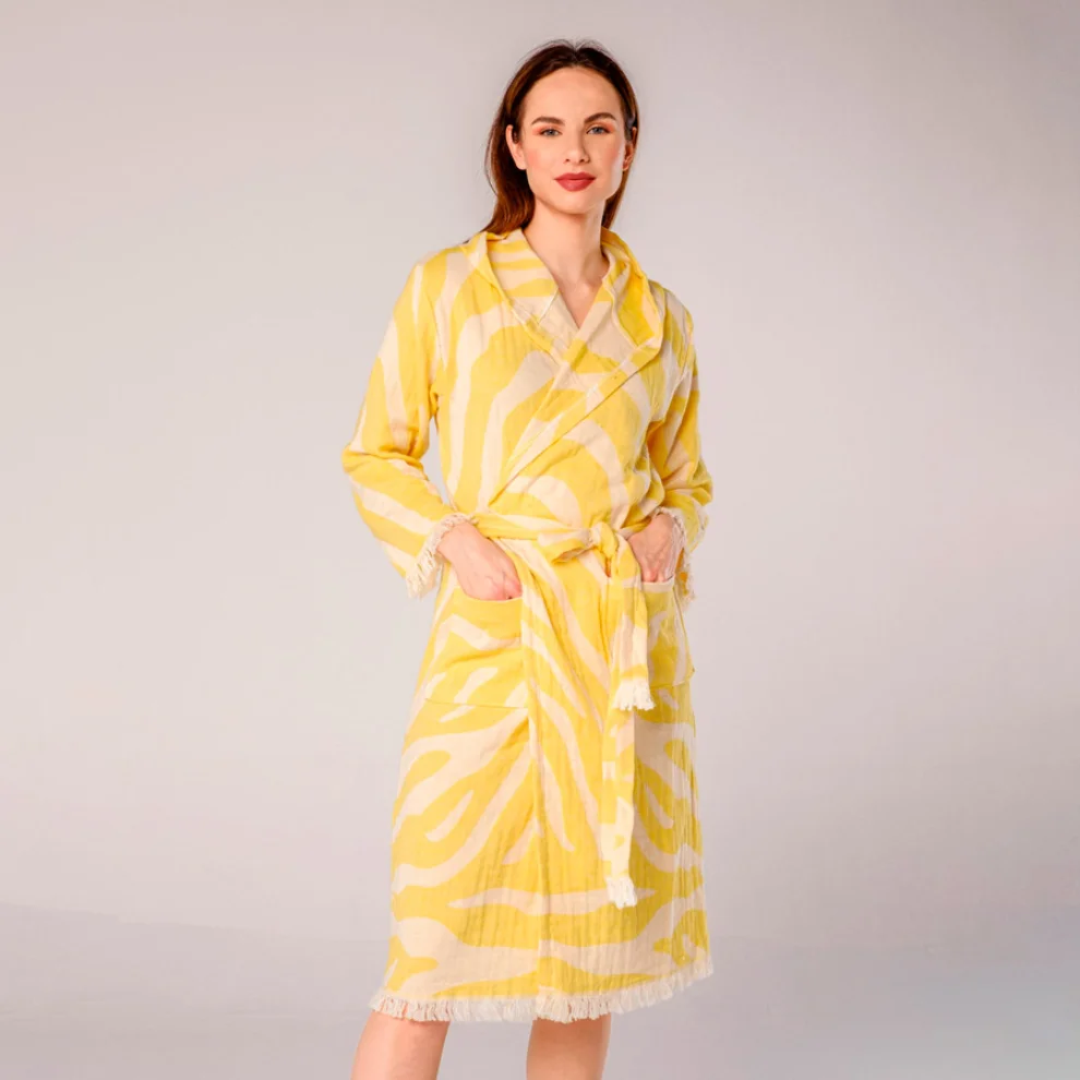 Miespiga - Wave Patterned Women's Peshtemal Bathrobe