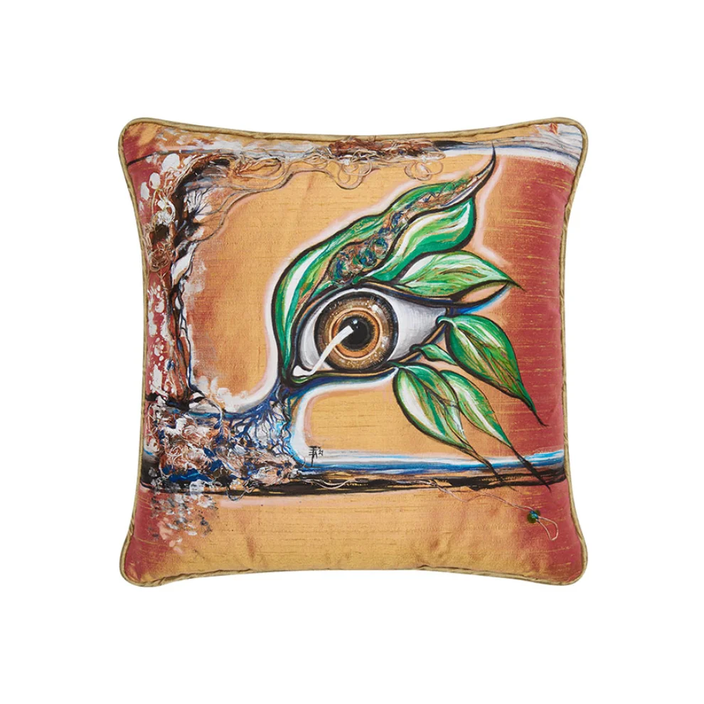 Alpaq Studio - Charm Hand-painted Cushion On Silk Shantung