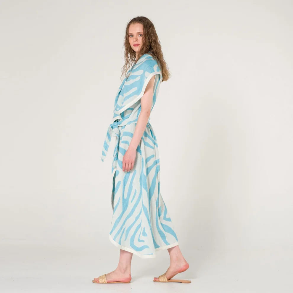 Miespiga - Wave Patterned Women's Peshtemal Kimono