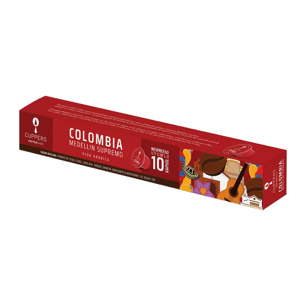 TeaShop - Colombia Espresso Kapsül Kahve  - Yumuşak İçim - 10 Doğal Kapsül