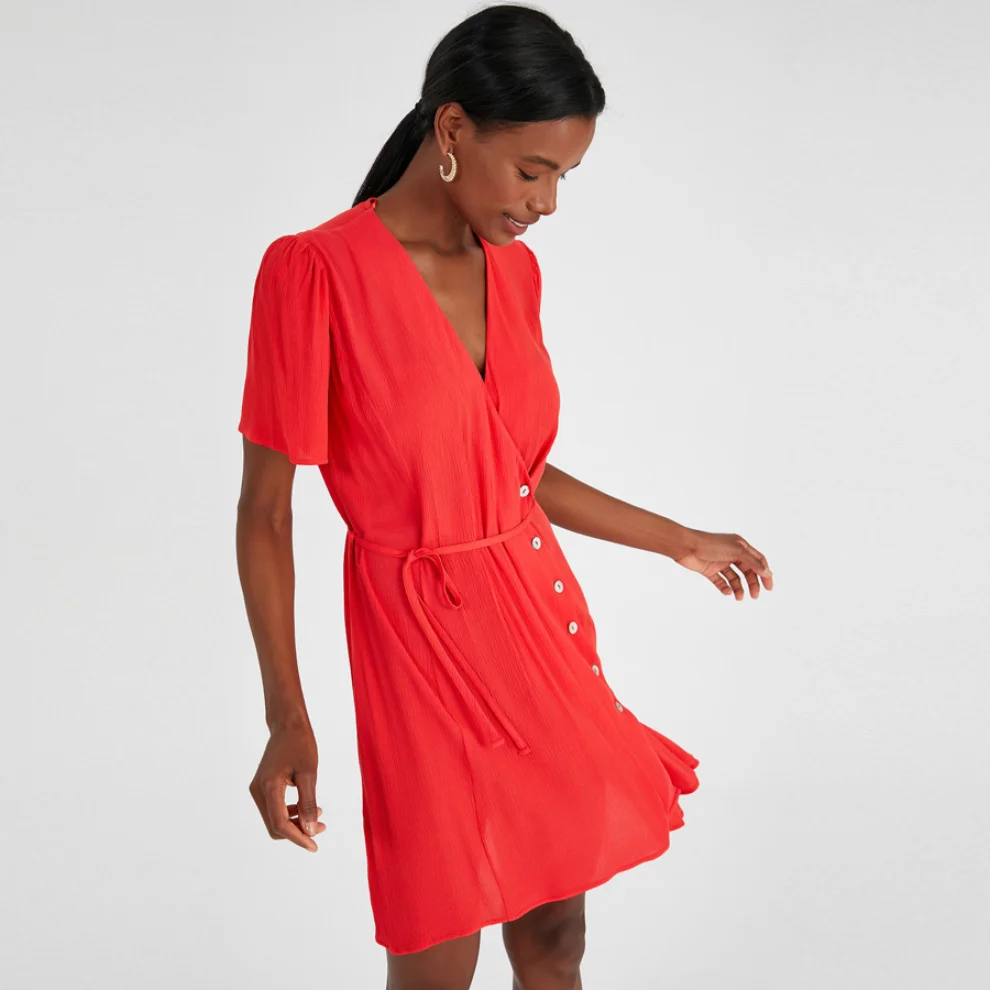 Alleggria - Sophia Double Breasted Buttoned Short Dress