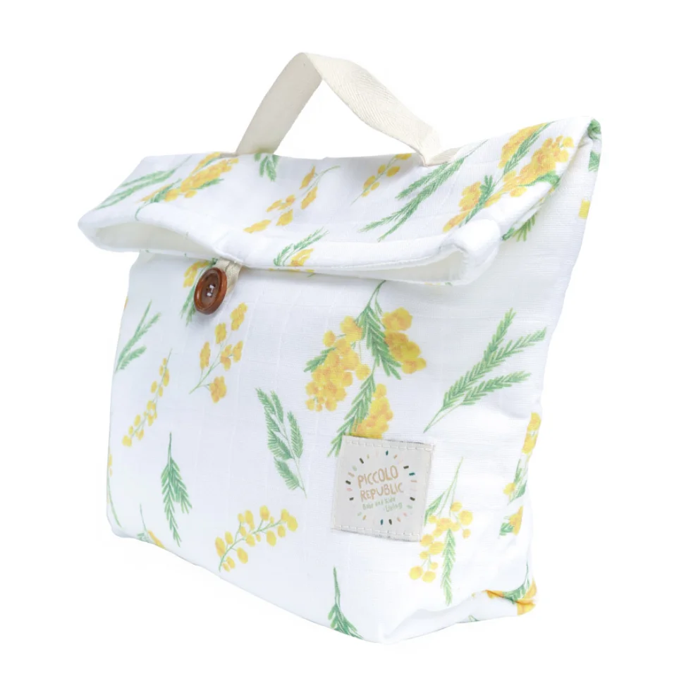 Piccolo Republic - Persona Botanica Mimosa Patterned Muslin Bag