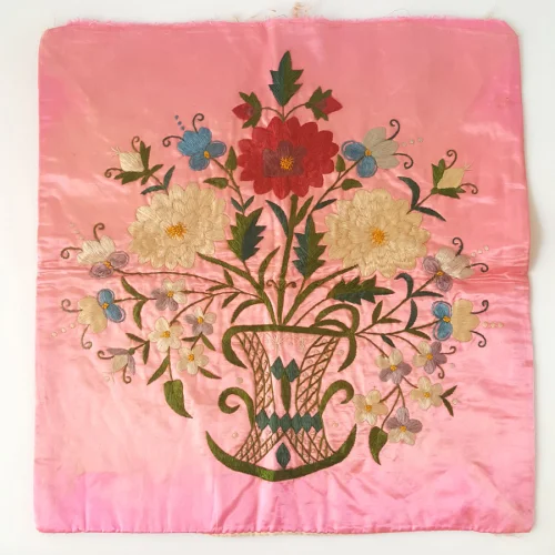 Gınni Dudu - Ottoman Pink Silk Pillow Case