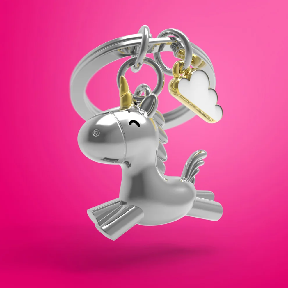 Metalmorphose - 3D Uçan Unicorn Anahtarlık