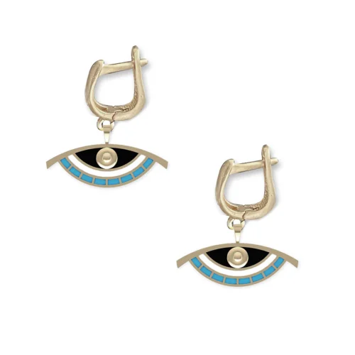 Iris The Brand - Iris Blue Enameled Earing