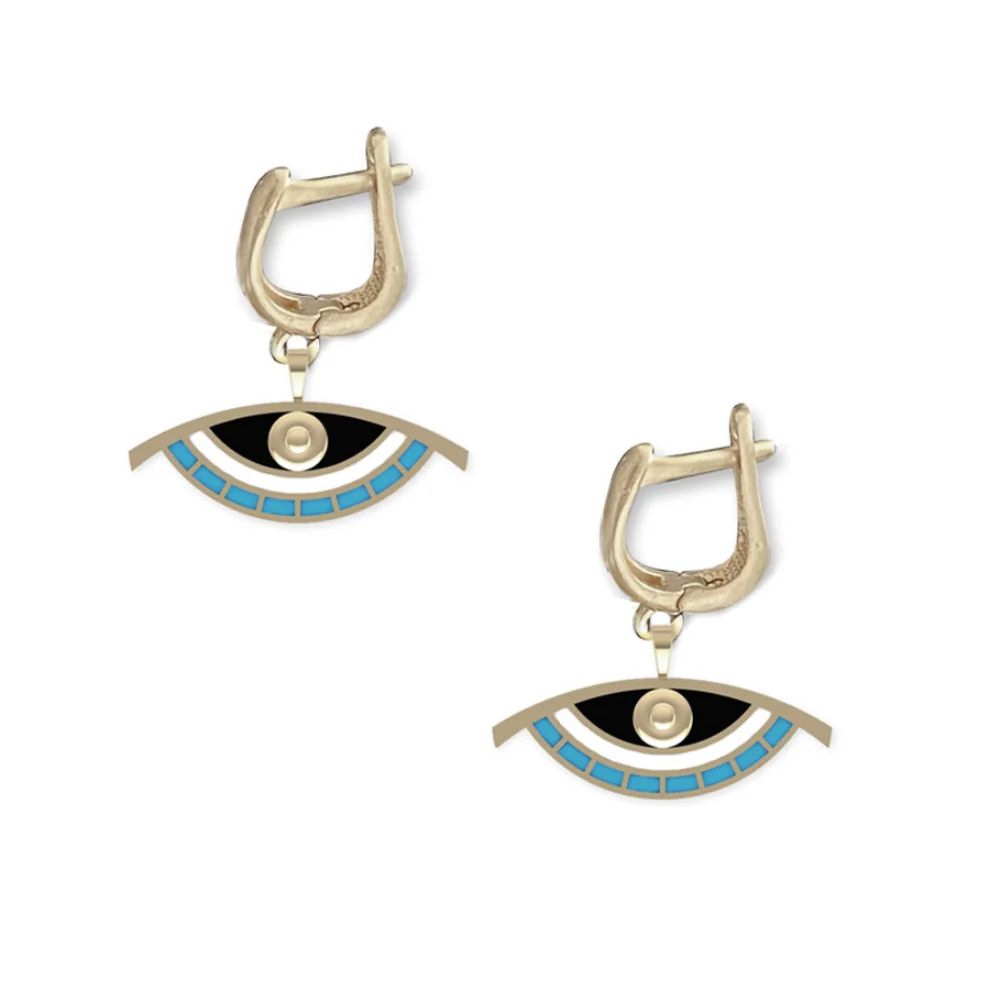 Iris The Brand - Iris Blue Enameled Earing