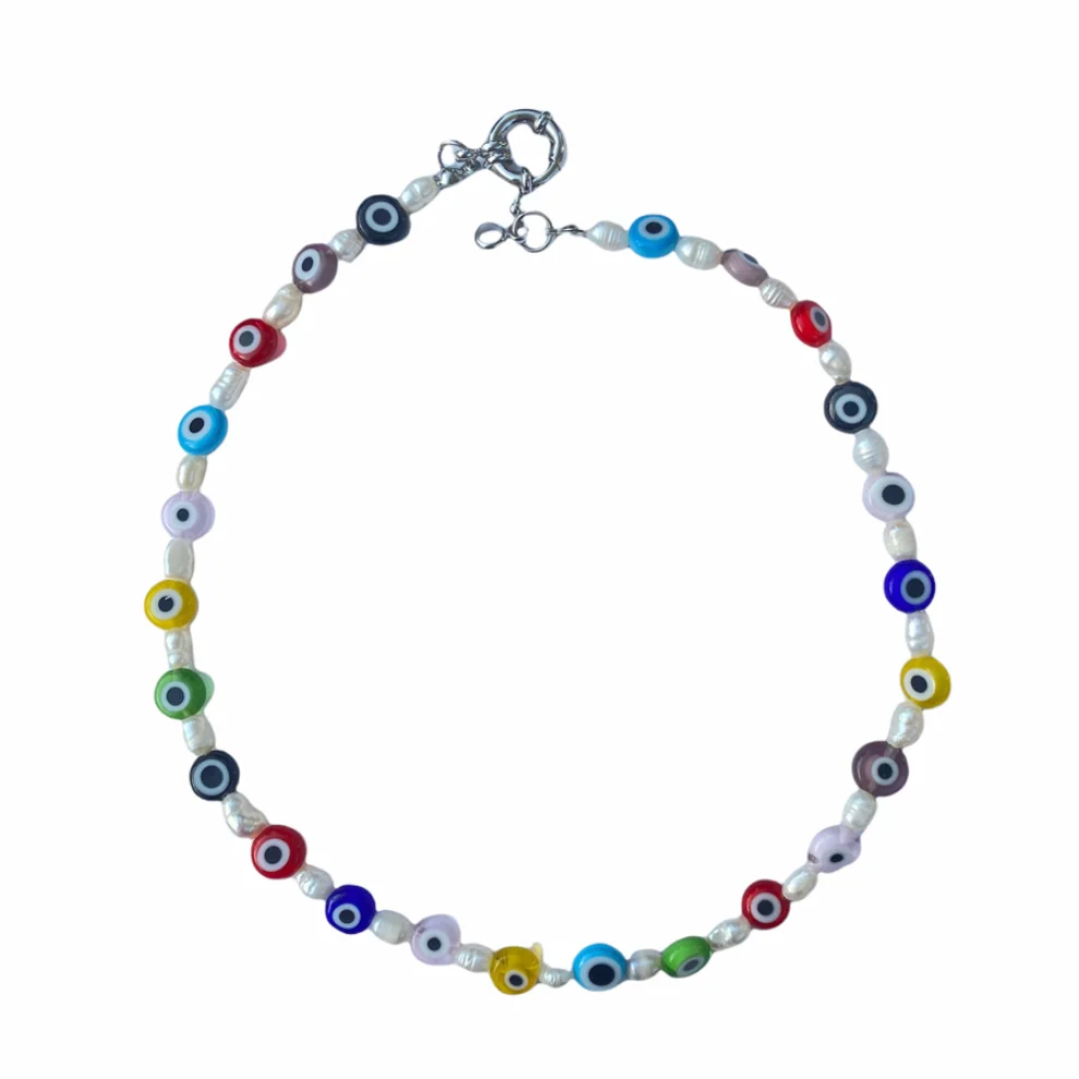 Beany Beady - Evil Eye & Pearl Necklace