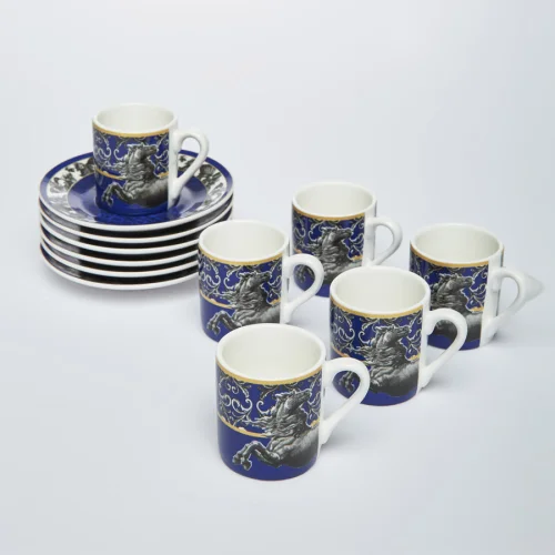 Martius - Mythoslover Horse Set Of 6 Coffee Cup&Saucer