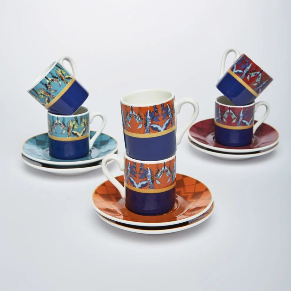 Martius - Martiques Set Of 6 Coffee Cup&Saucer Set