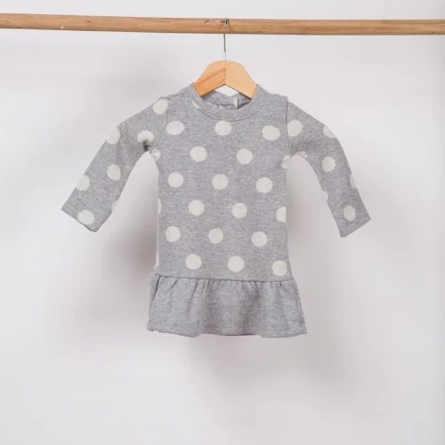 Miespiga - Puantiyeli Bebek Kışlık Elbise
