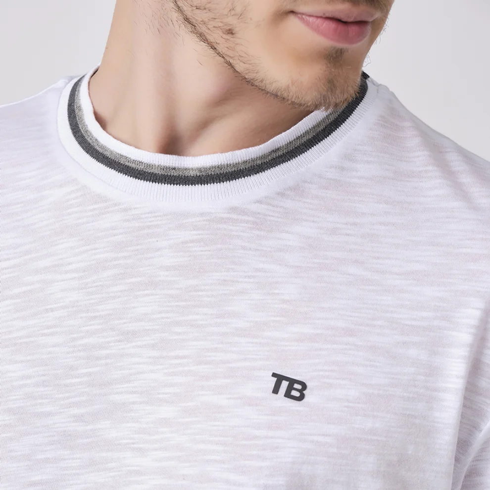 Tbasic - Knit Collar Lightweight T-shirt 