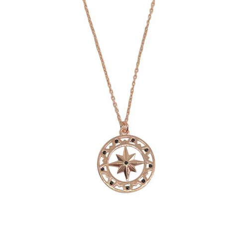 Linya Jewellery - Northstar Medallion With Black Gem Detail
