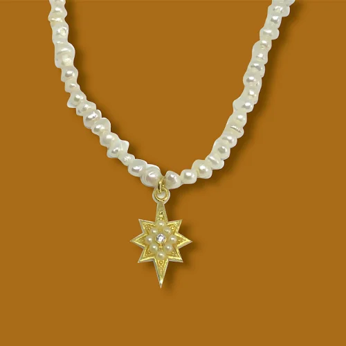 Linya Jewellery - Kutup Yıldızı & İnci Kolye