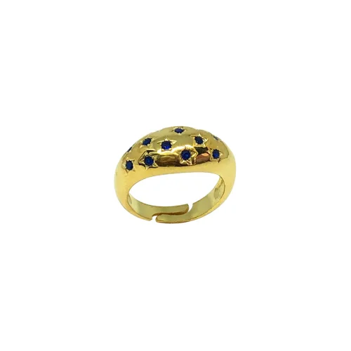 Linya Jewellery - Navy Blue Star Gem Ring Gold