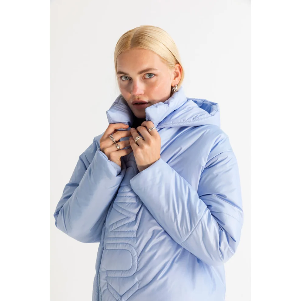 XUMU - Women’s Asymmetric Zip Front Hooded Puffer Jacket In
