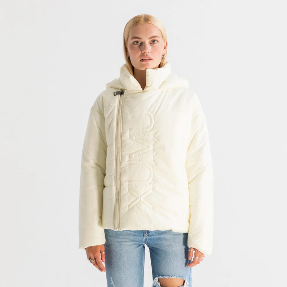 H and m white puffer cheap jacket