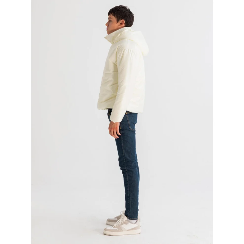 XUMU - Men’s Asymmetric Zip Front Hooded Puffer Jacket