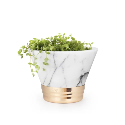 Coho Objet	 - Magma Lux Marble Planter With Copper Base