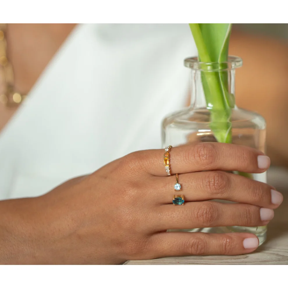 The Anoukis - London Blue Topaz & Aquamarine Deep Sea 14k Ring