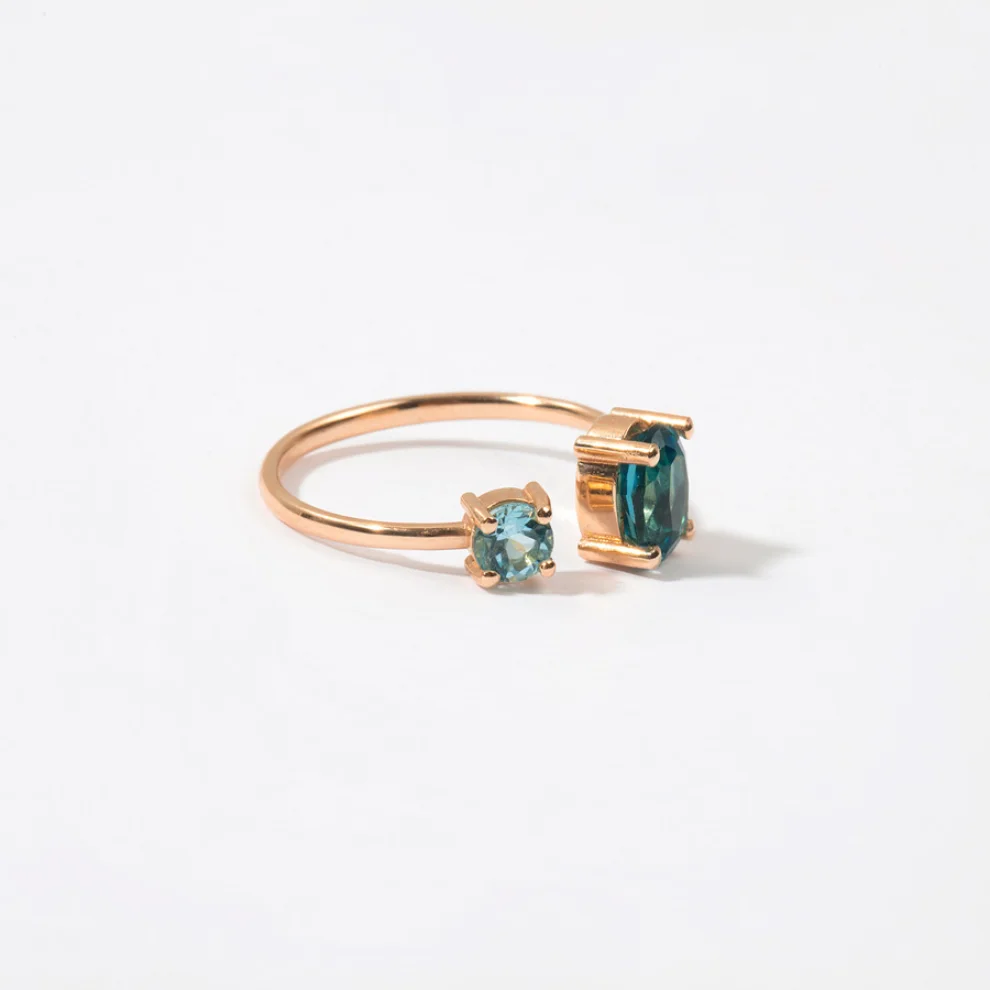 The Anoukis - London Blue Topaz & Aquamarine Deep Sea 14k Ring