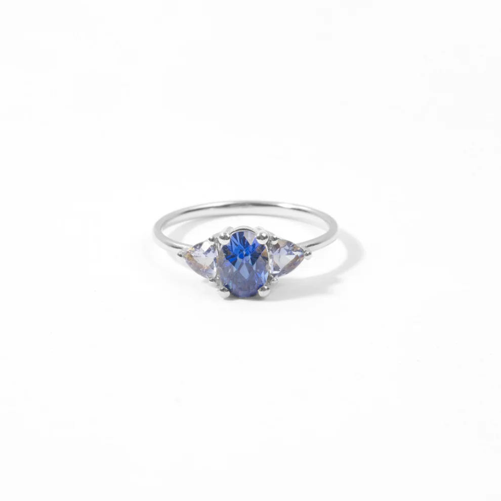 The Anoukis - Blue Sapphire And Aquamarine 14k Diana Ring