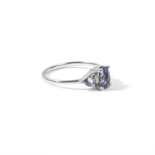 The Anoukis - Blue Sapphire And Aquamarine 14k Diana Ring