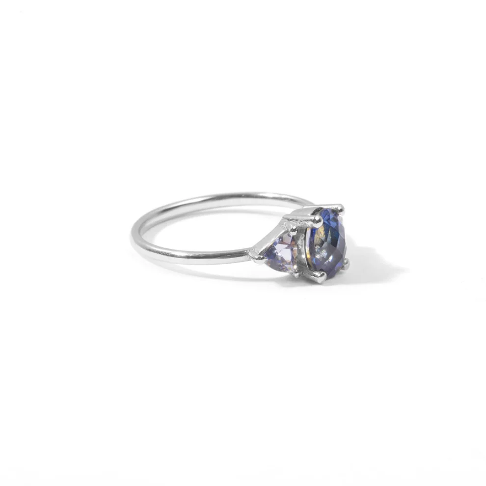 The Anoukis - Blue Sapphire And Aquamarine 14k Diana Ring