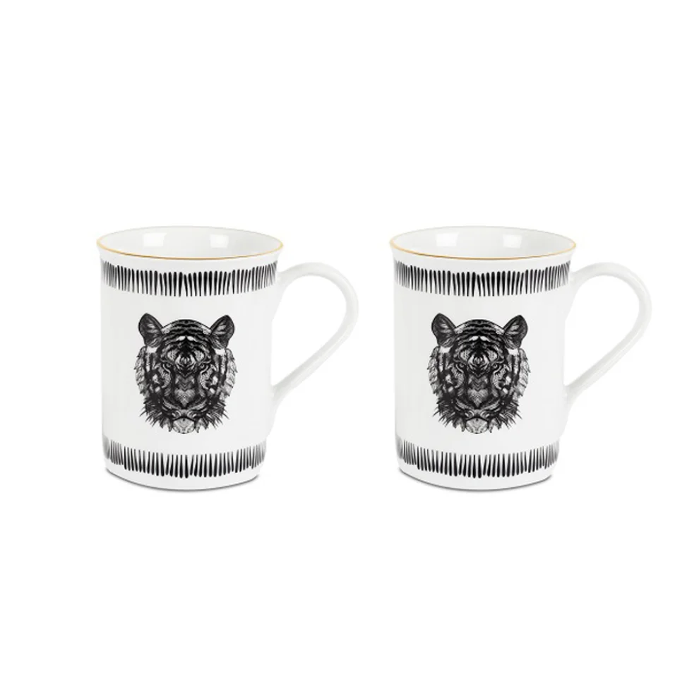 Some Home İstanbul - Tiger Figured Set of 2 Mugs