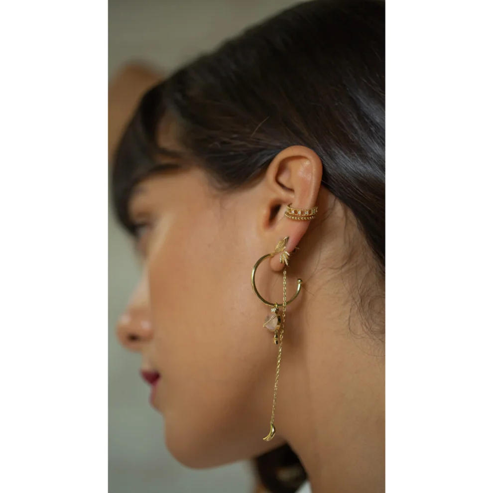 The Anoukis - 14k Gold Beaded Ear Cuff - I
