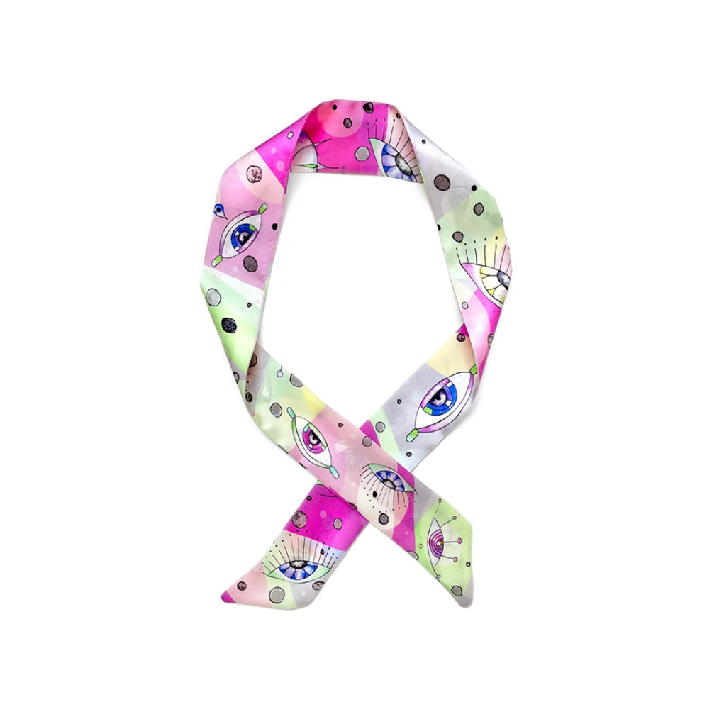 Be Mine Design - Eyes Pink Skinny Scarf