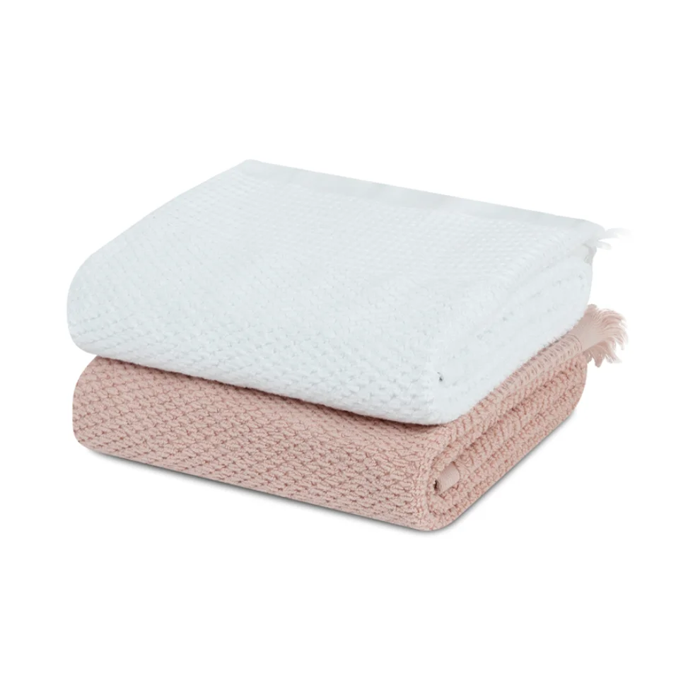 Sahara Maison - Peony Hand Towel Pink & White Set