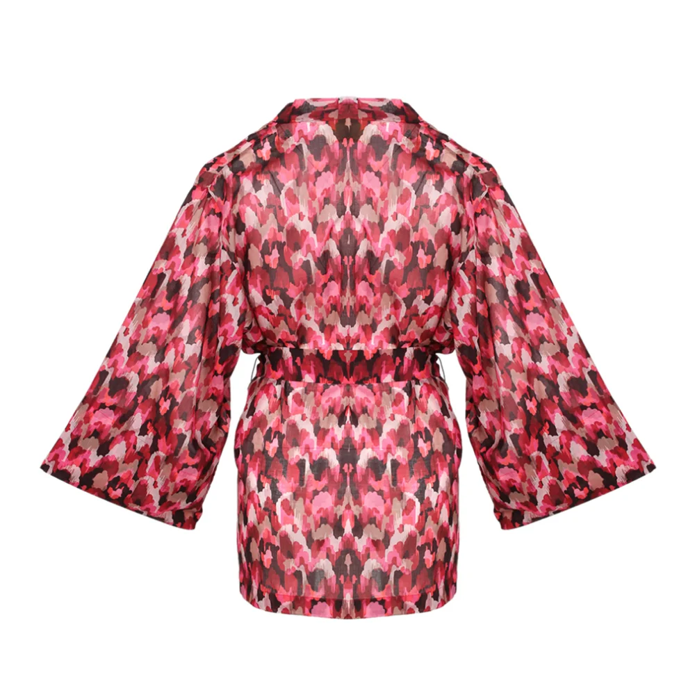 Belle Ame - Rosa Short Kimono