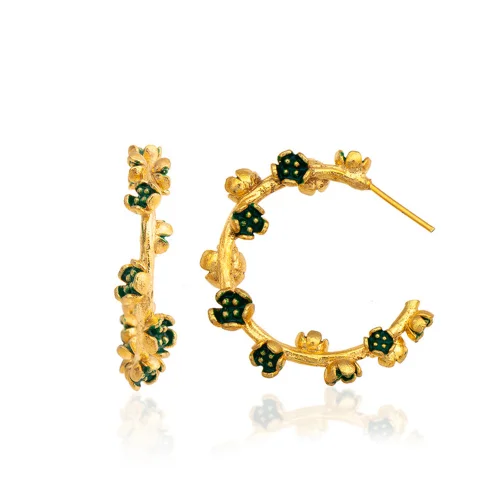 Milou Jewelry - Floral Hoop Earrings