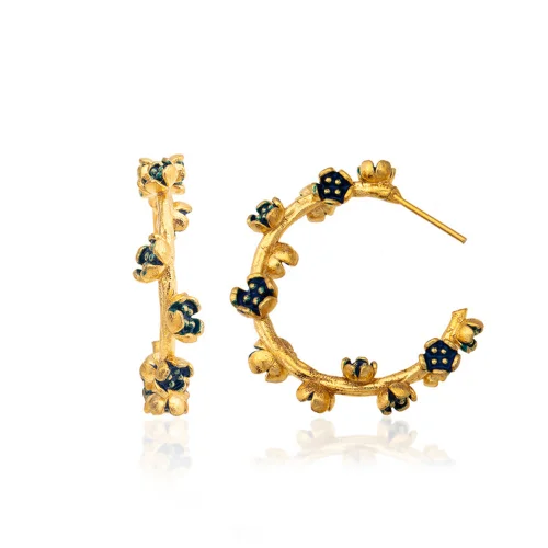 Milou Jewelry - Floral Hoop Earrings