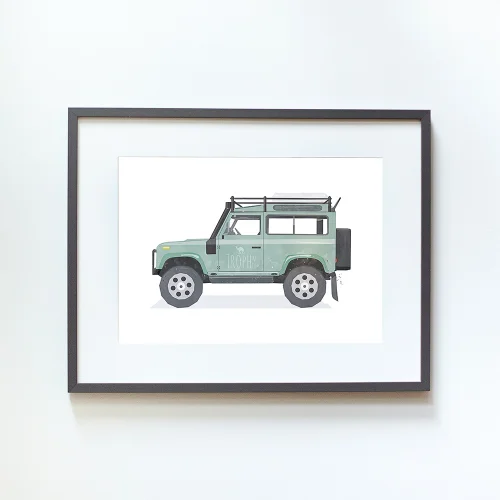 Little Forest Animals - Land Rover Defender Çocuk Odası Tablo