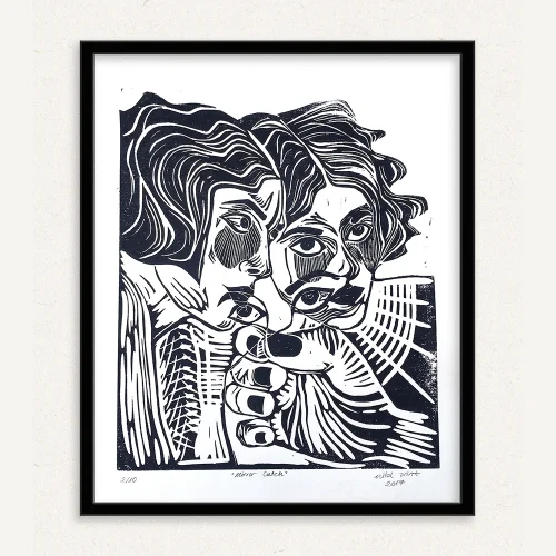 Nilol Print - Mirror Catch Lino Print