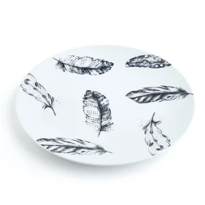Feather Patterned Supla Lenght  Porcelain Plate